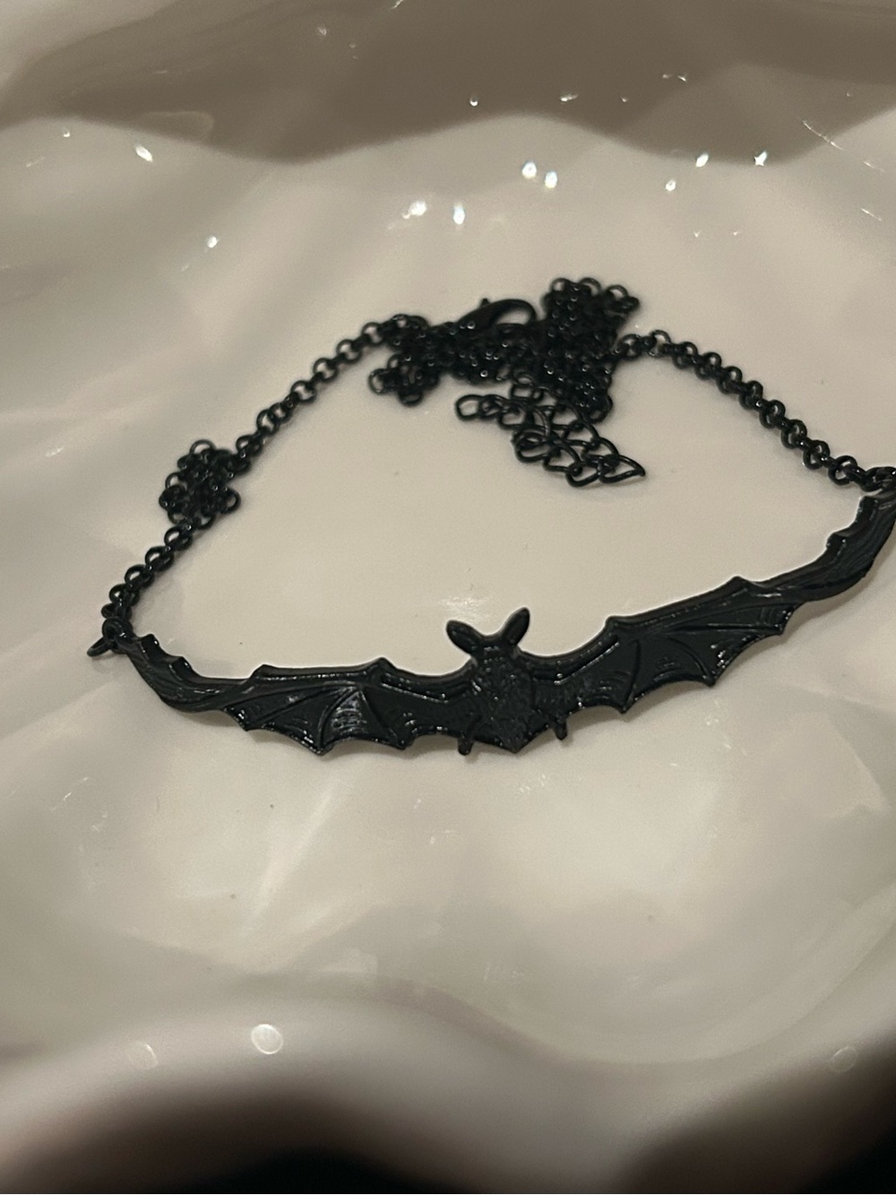 Black Bat Pendant Necklace - Gothic Jewelry